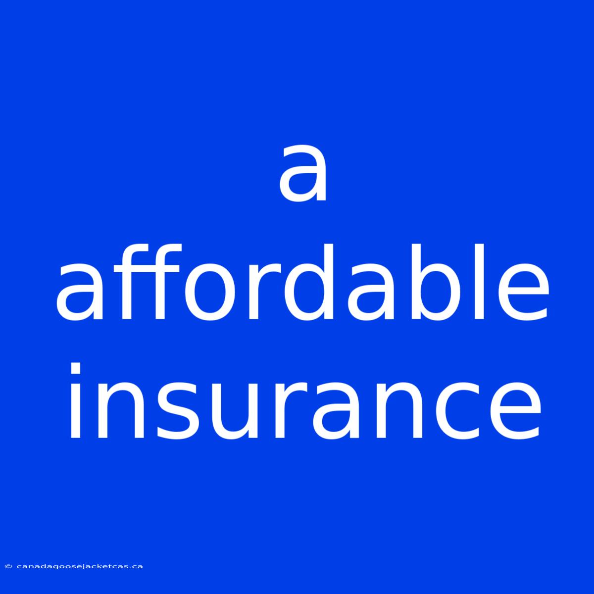 A Affordable Insurance