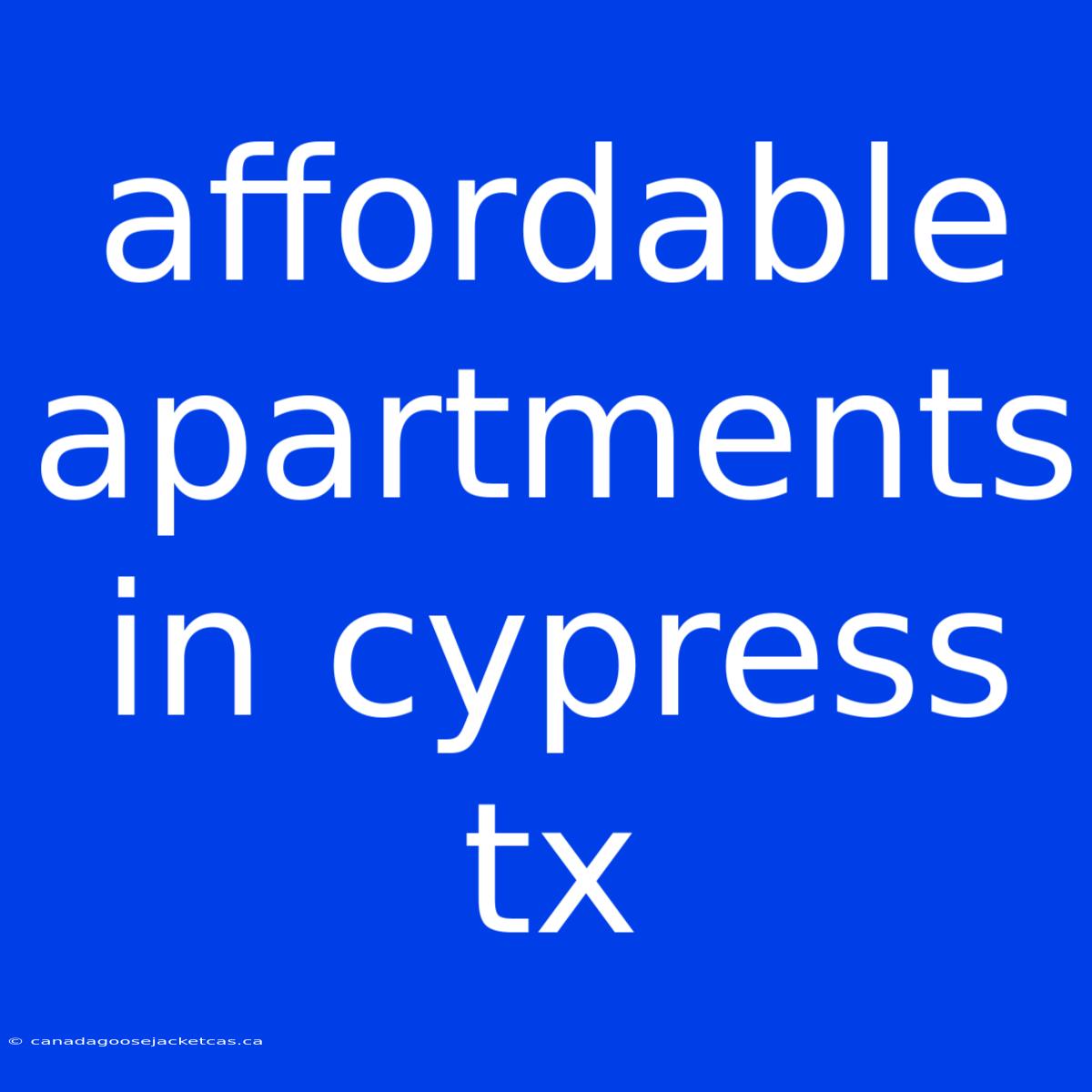 Affordable Apartments In Cypress Tx