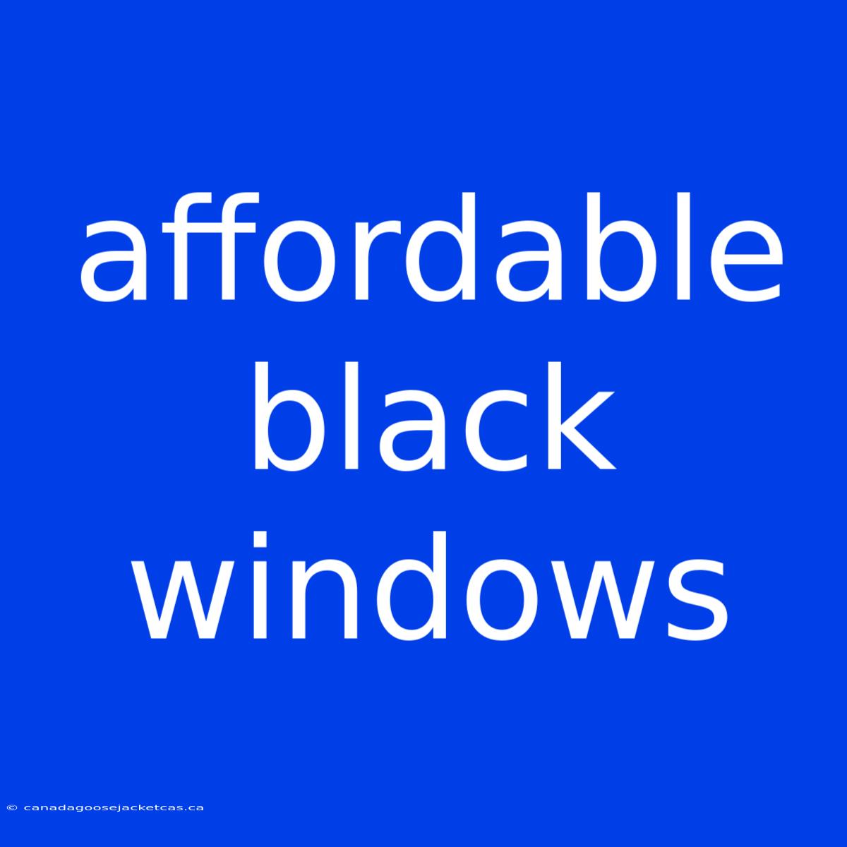 Affordable Black Windows