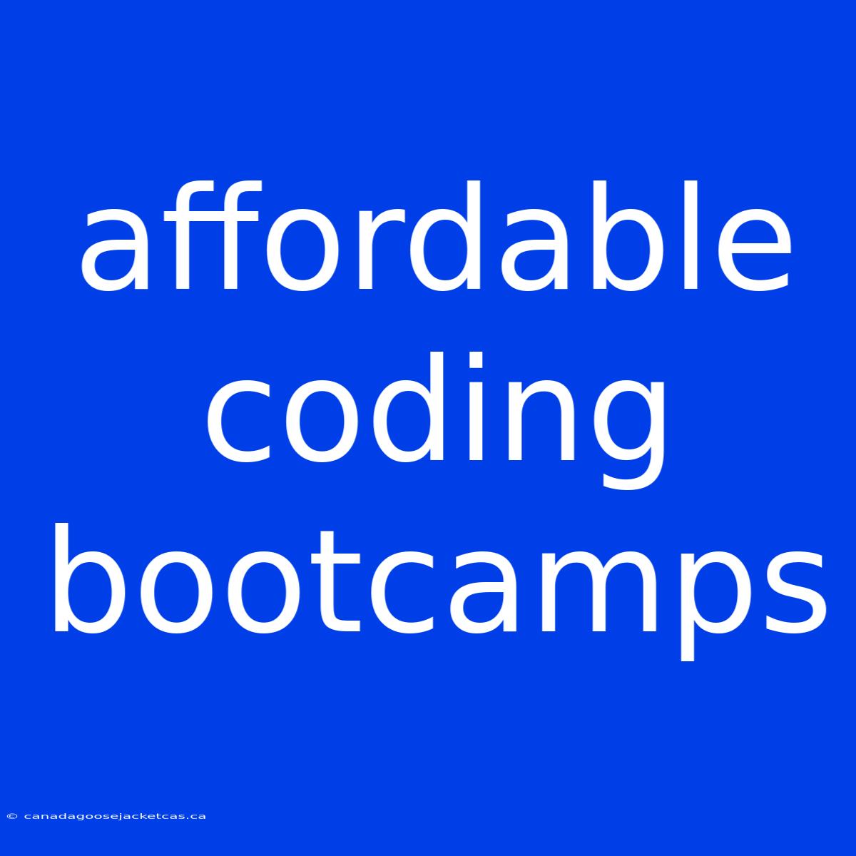 Affordable Coding Bootcamps