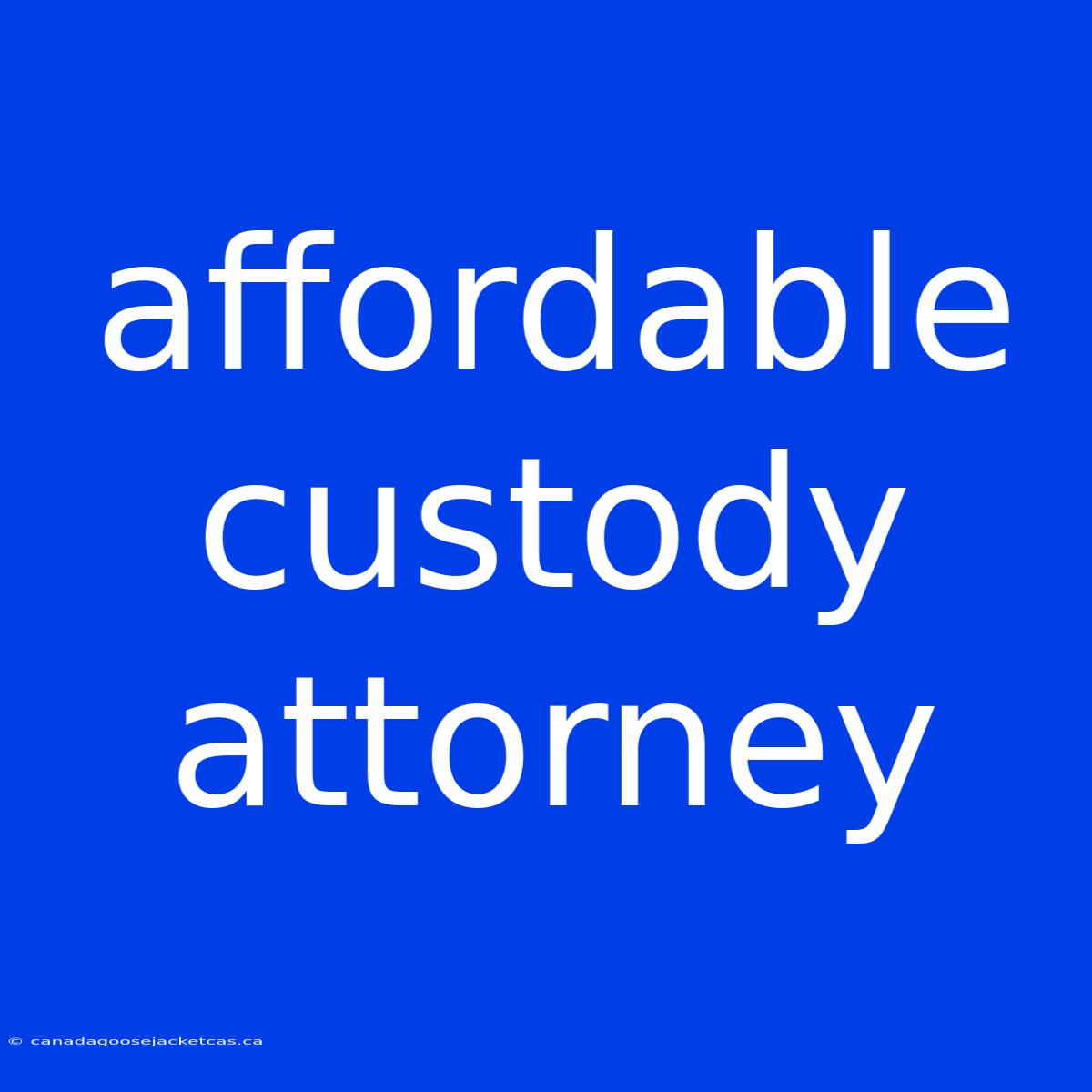 Affordable Custody Attorney