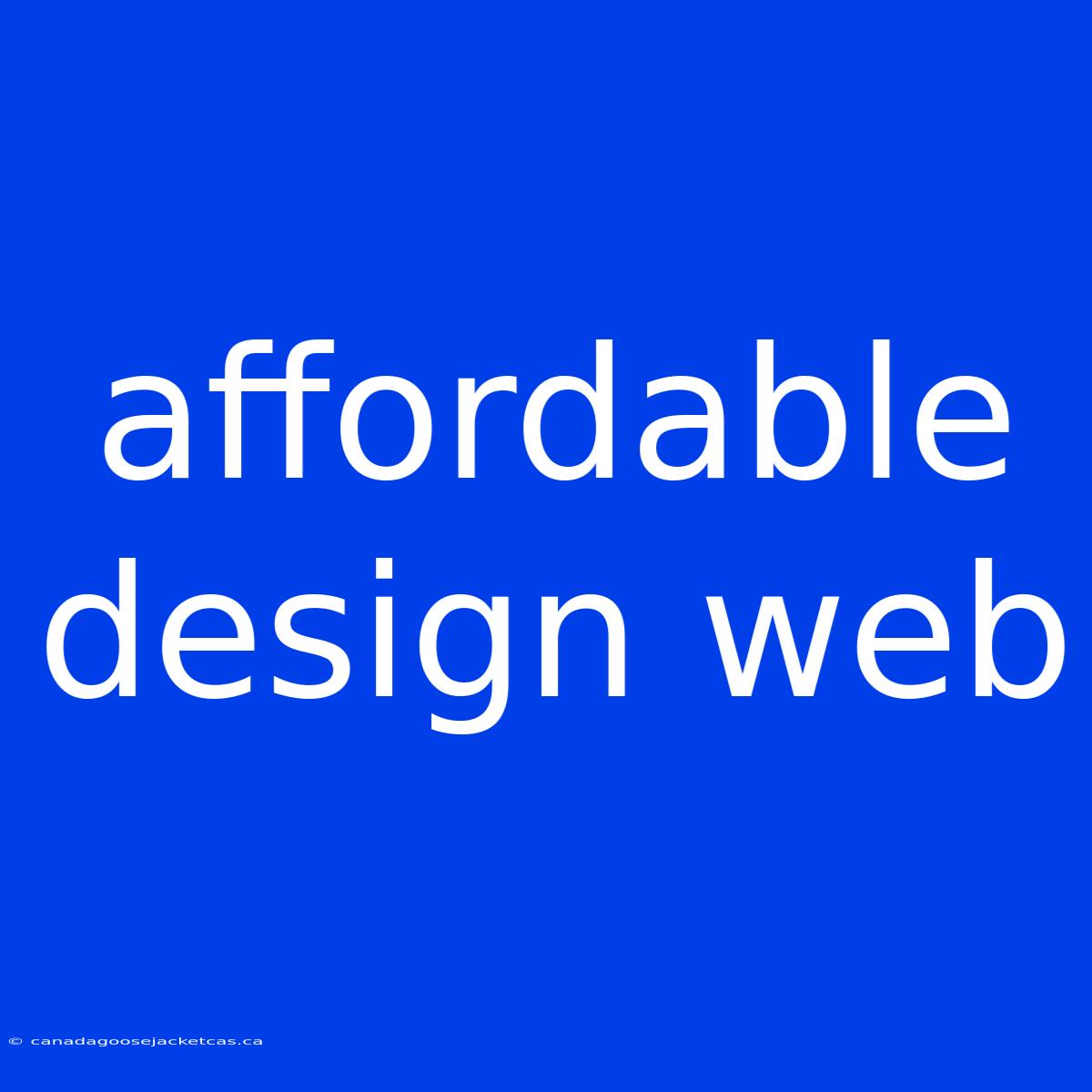 Affordable Design Web