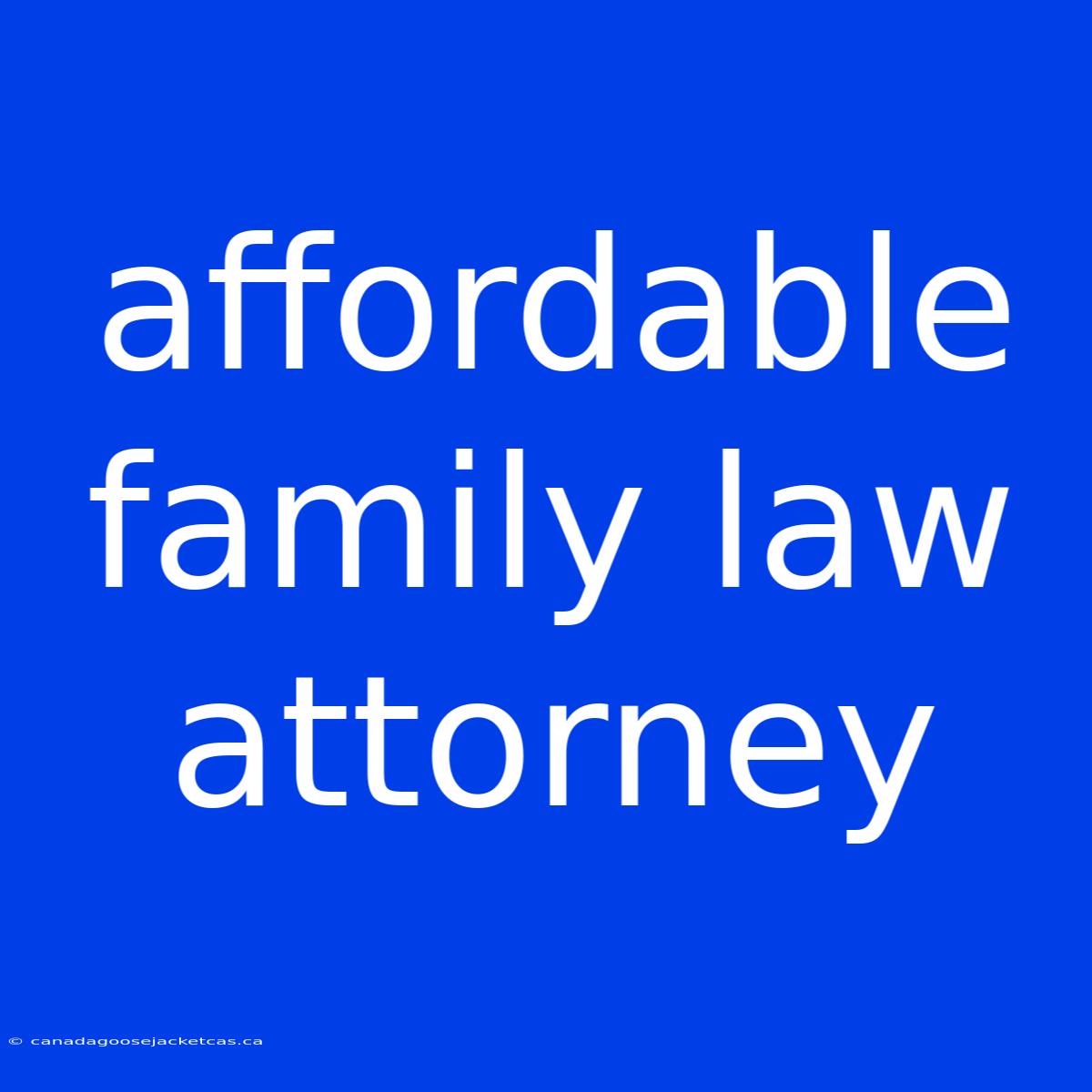 Affordable Family Law Attorney