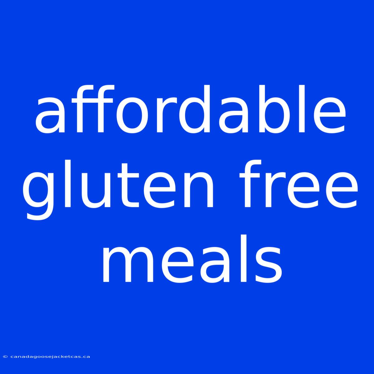 Affordable Gluten Free Meals