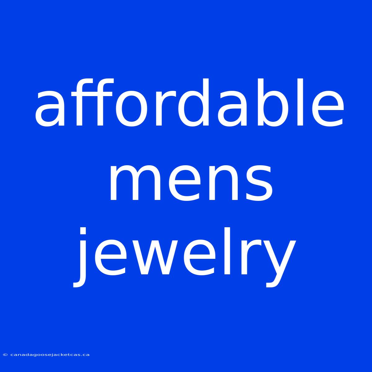 Affordable Mens Jewelry