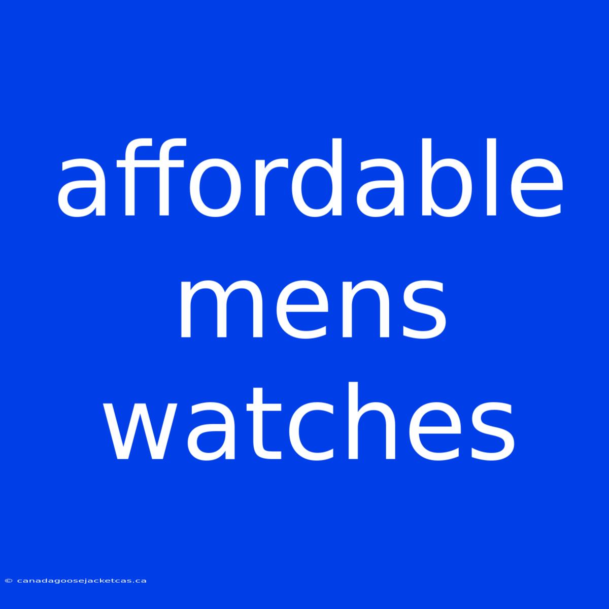 Affordable Mens Watches