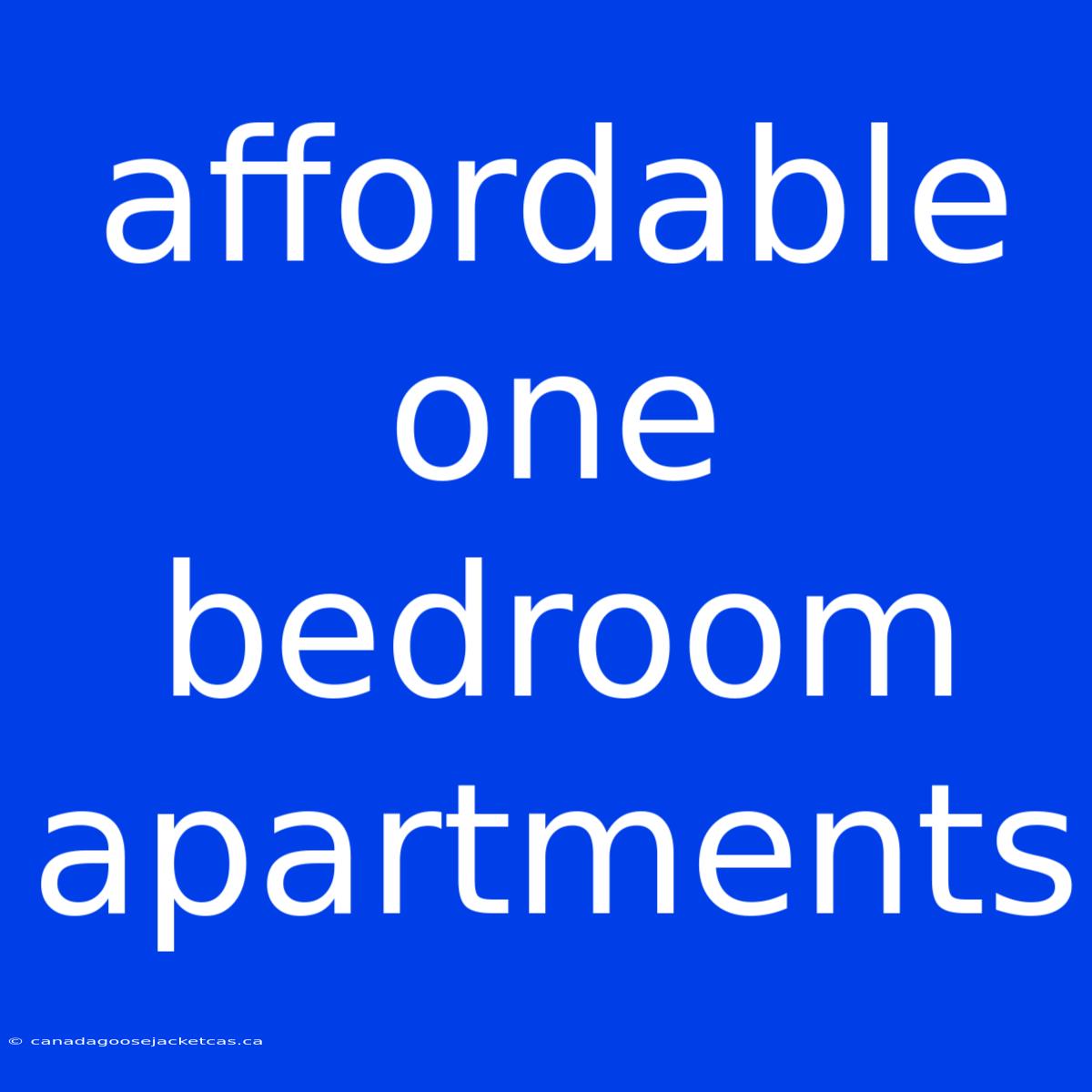 Affordable One Bedroom Apartments