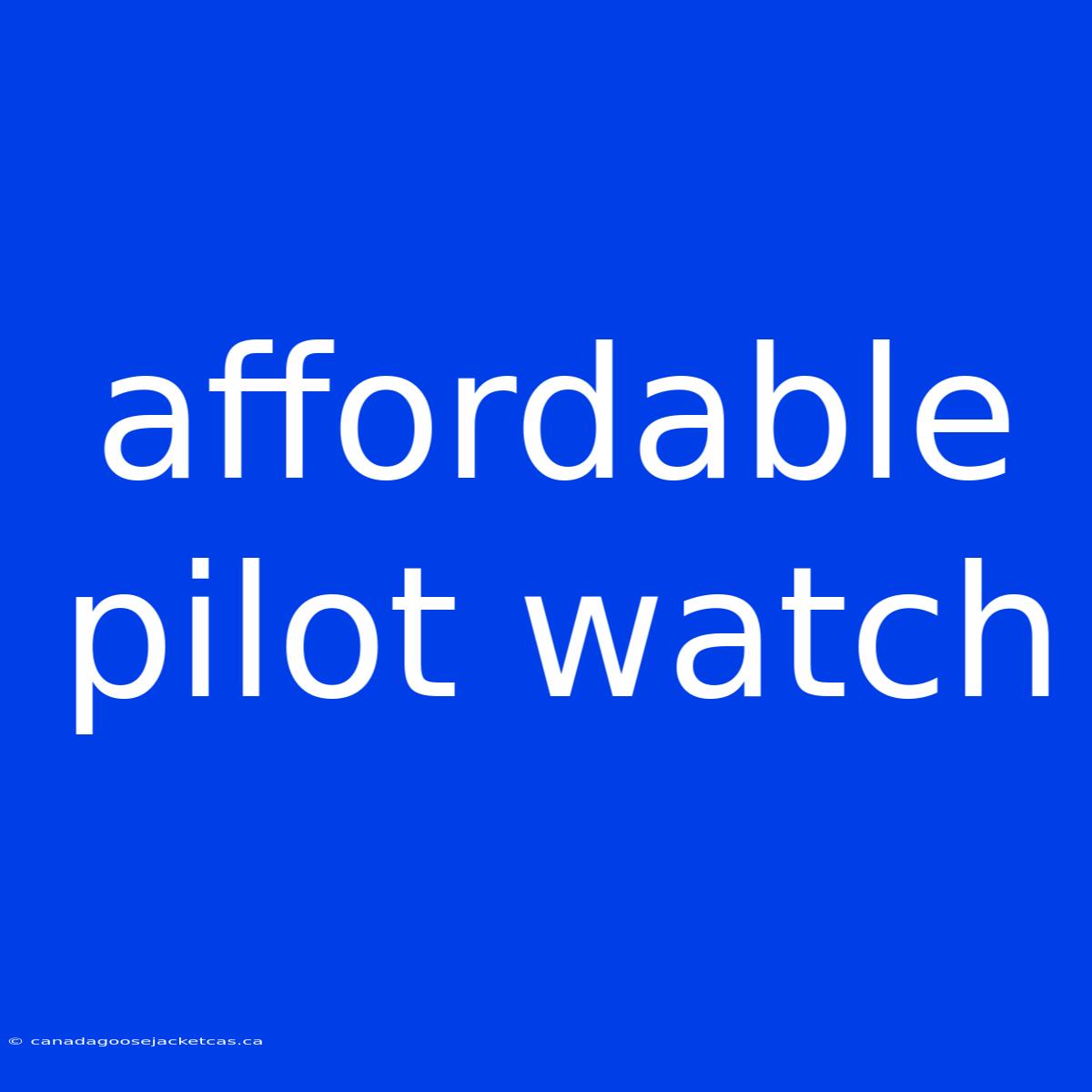 Affordable Pilot Watch