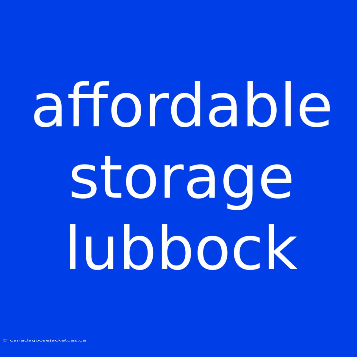 Affordable Storage Lubbock