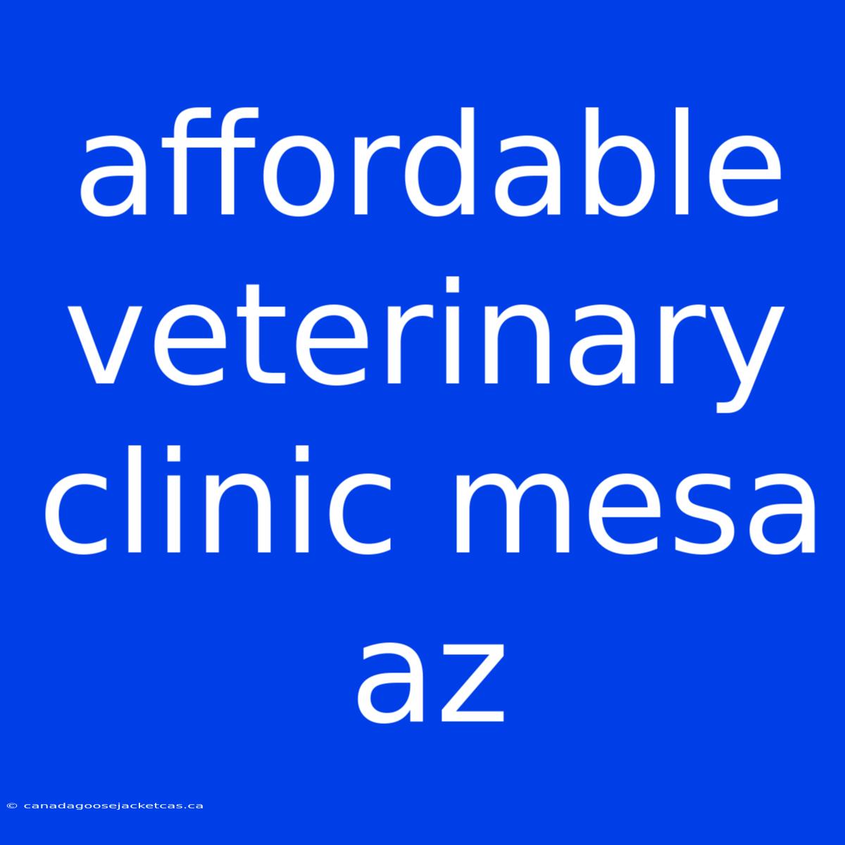 Affordable Veterinary Clinic Mesa Az