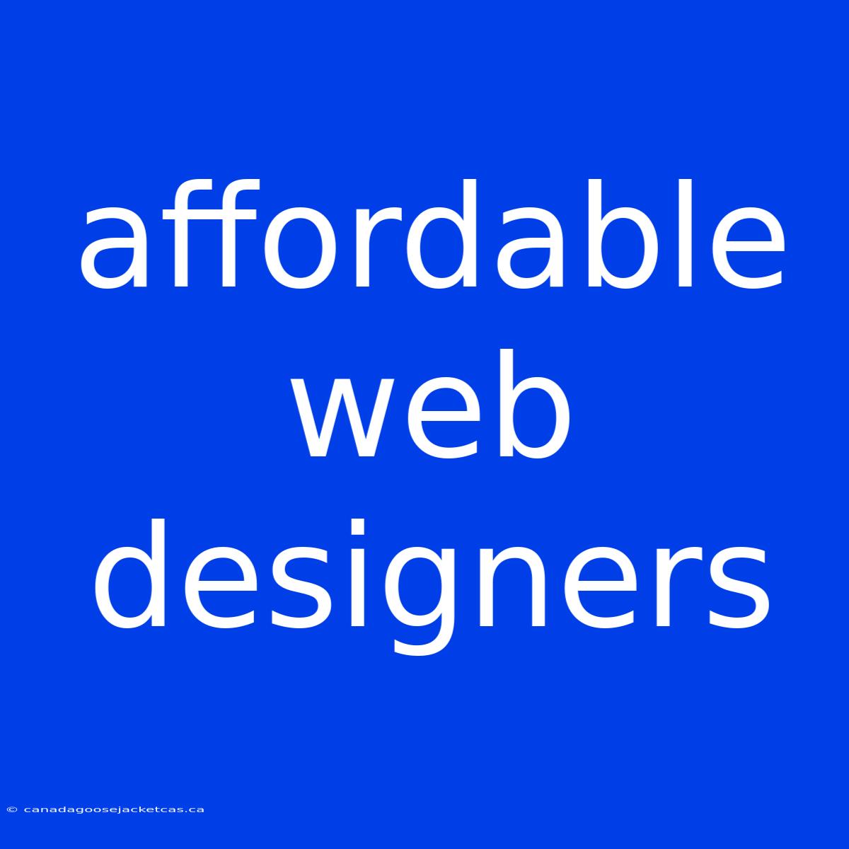 Affordable Web Designers