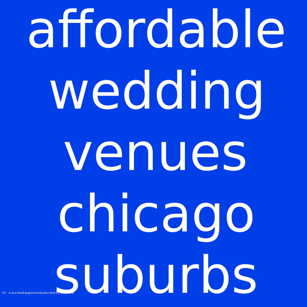 Affordable Wedding Venues Chicago Suburbs