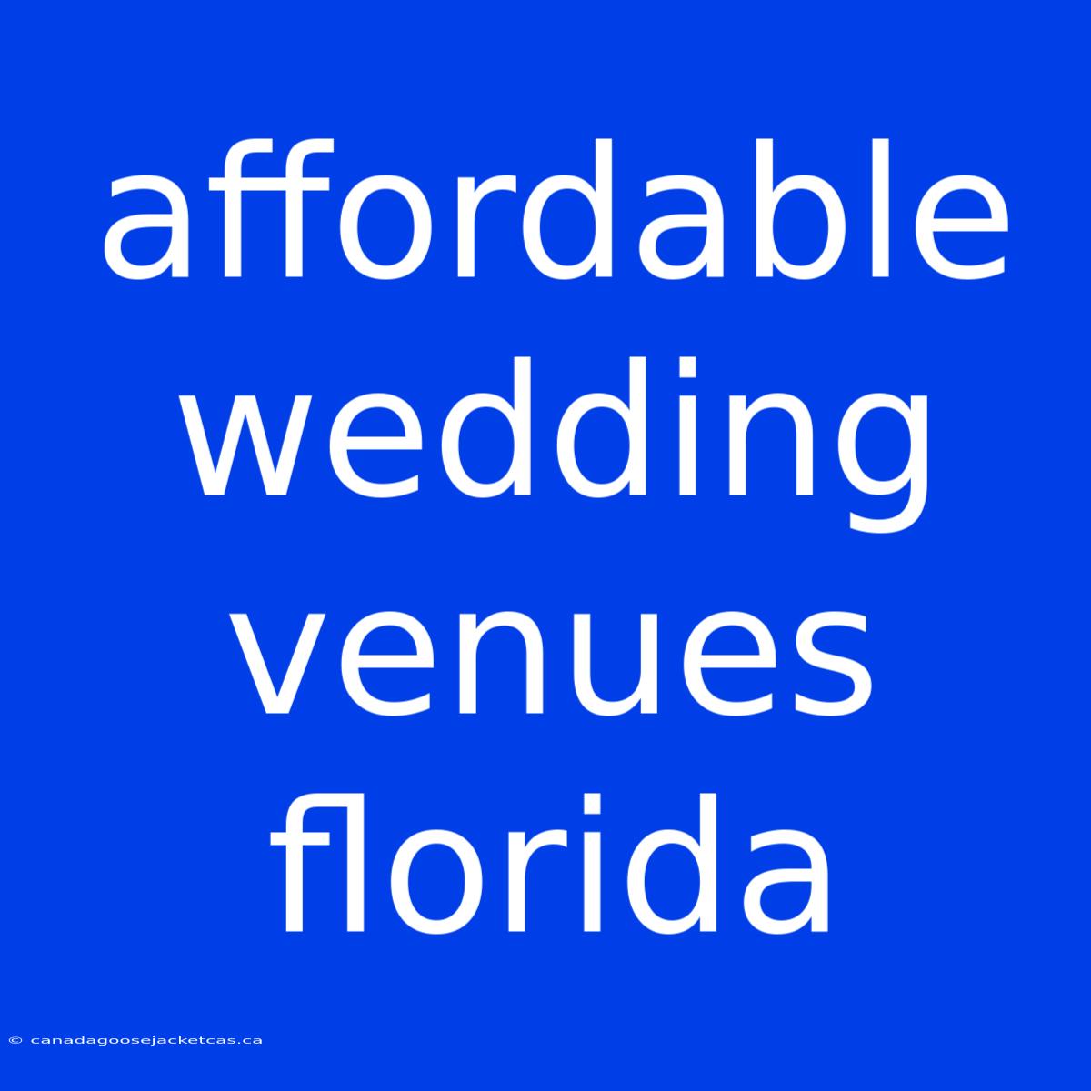 Affordable Wedding Venues Florida