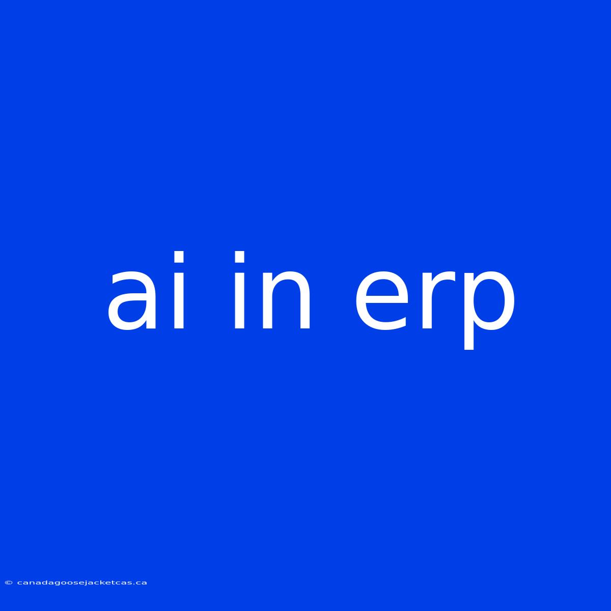 Ai In Erp