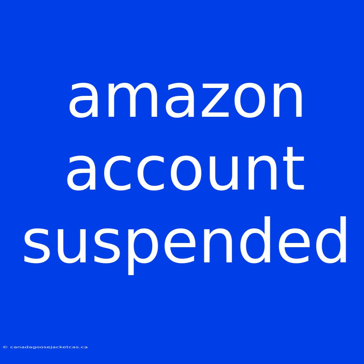 Amazon Account Suspended