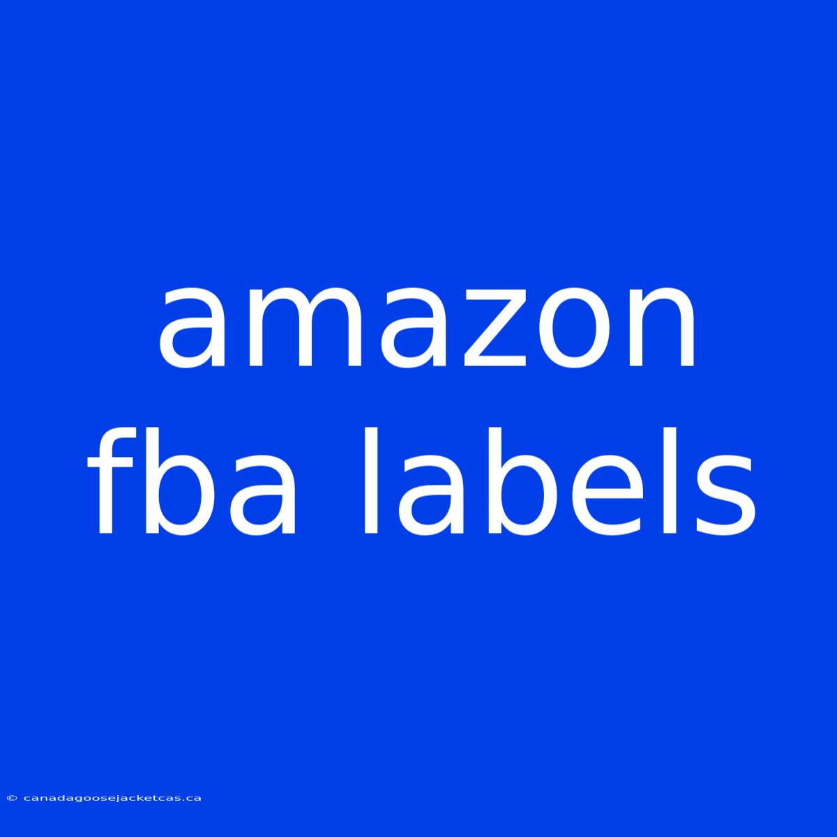 Amazon Fba Labels