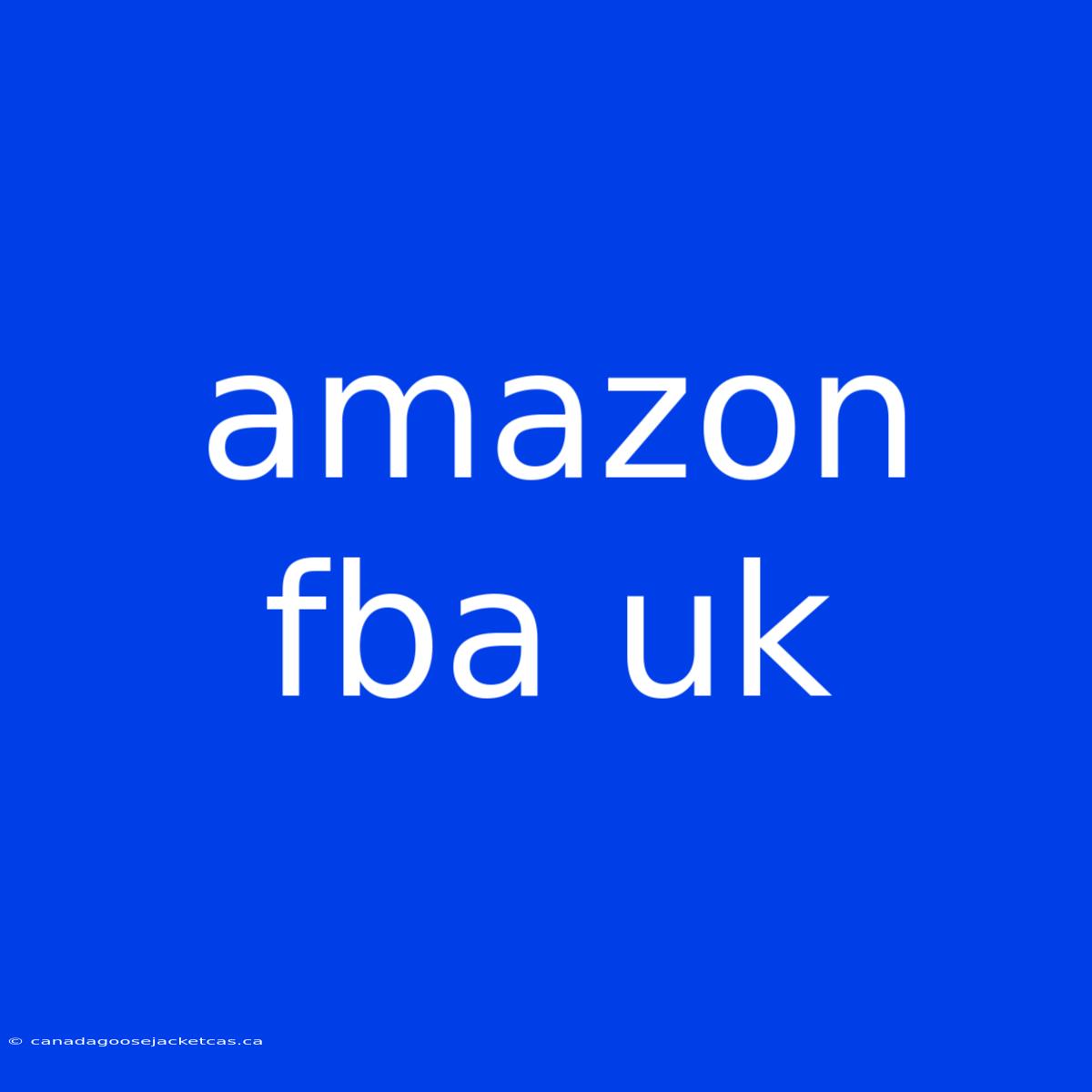 Amazon Fba Uk