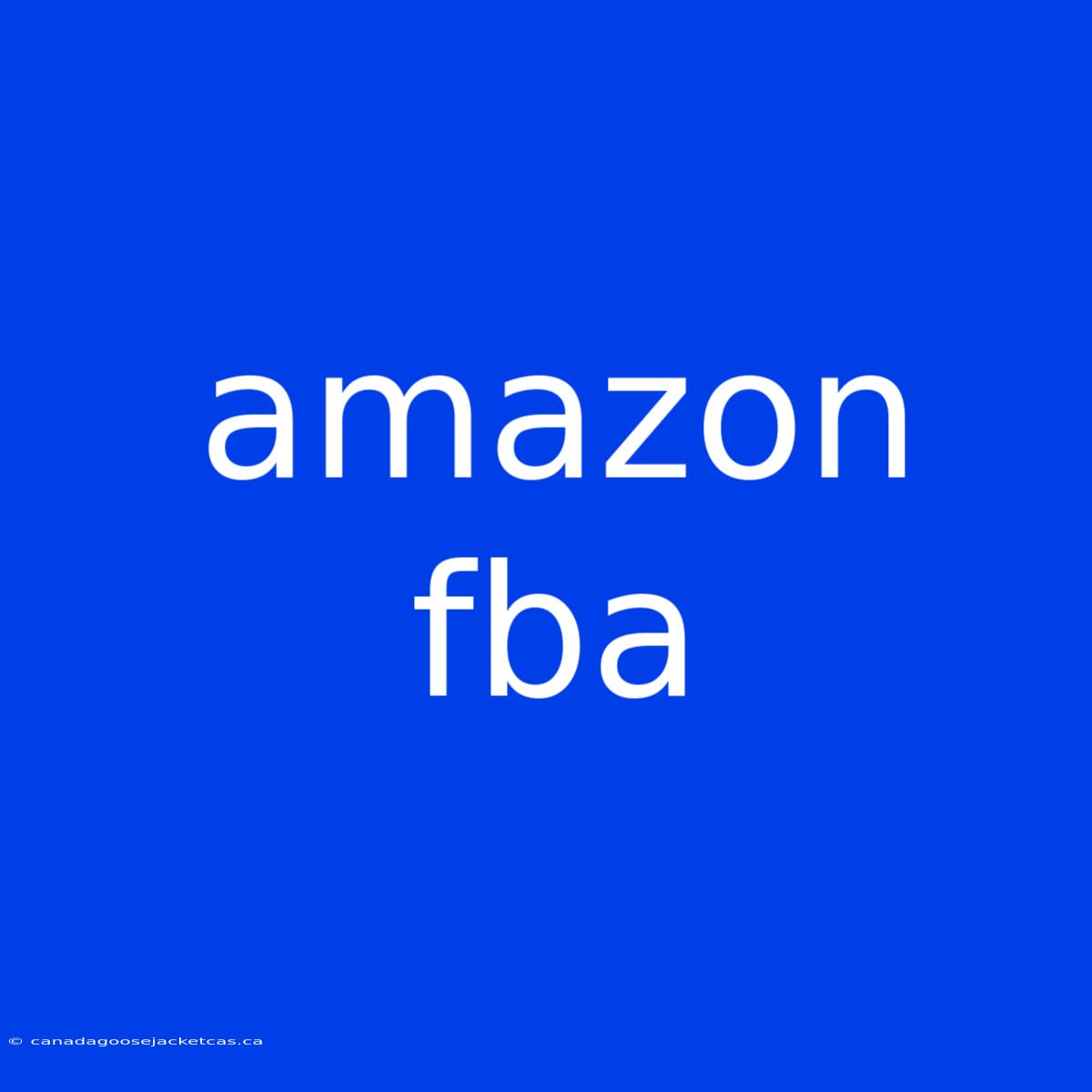 Amazon Fba