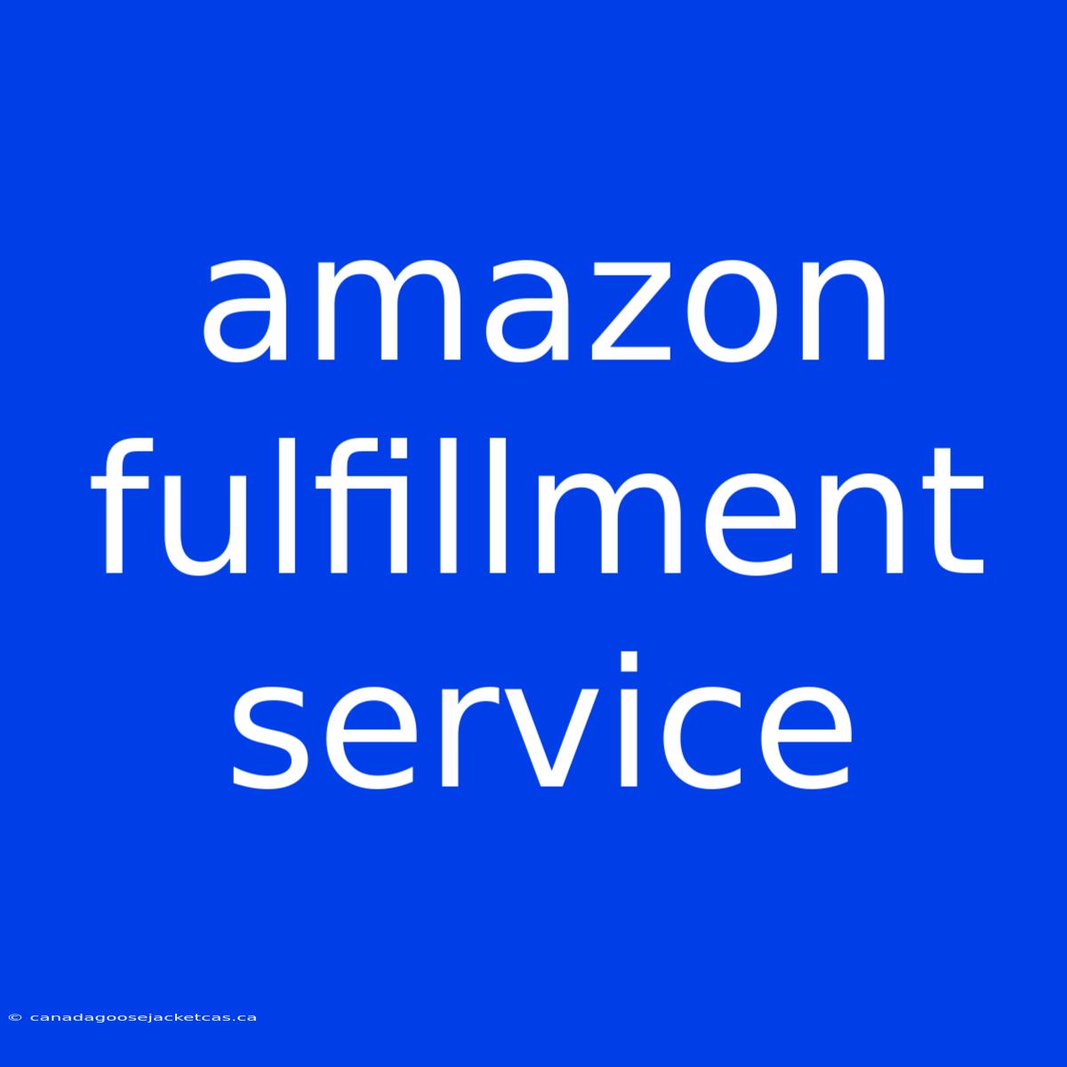 Amazon Fulfillment Service