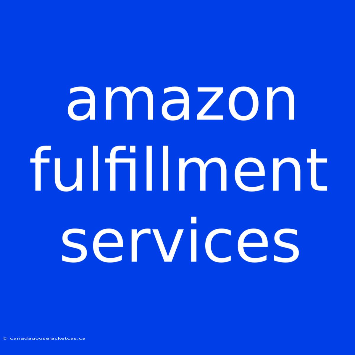 Amazon Fulfillment Services