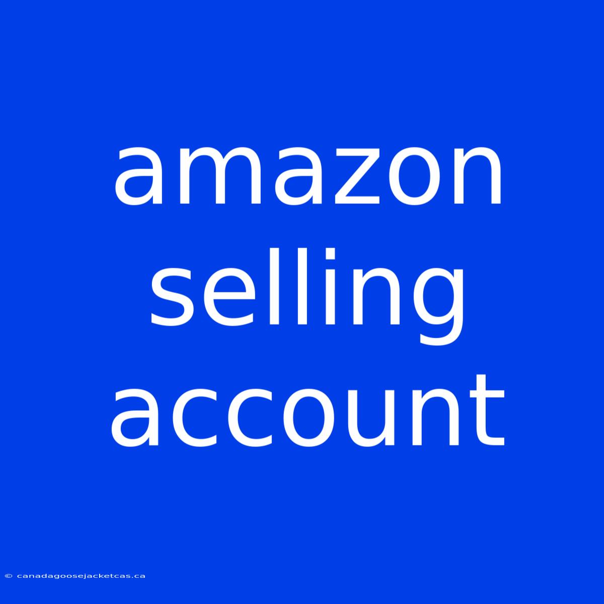 Amazon Selling Account