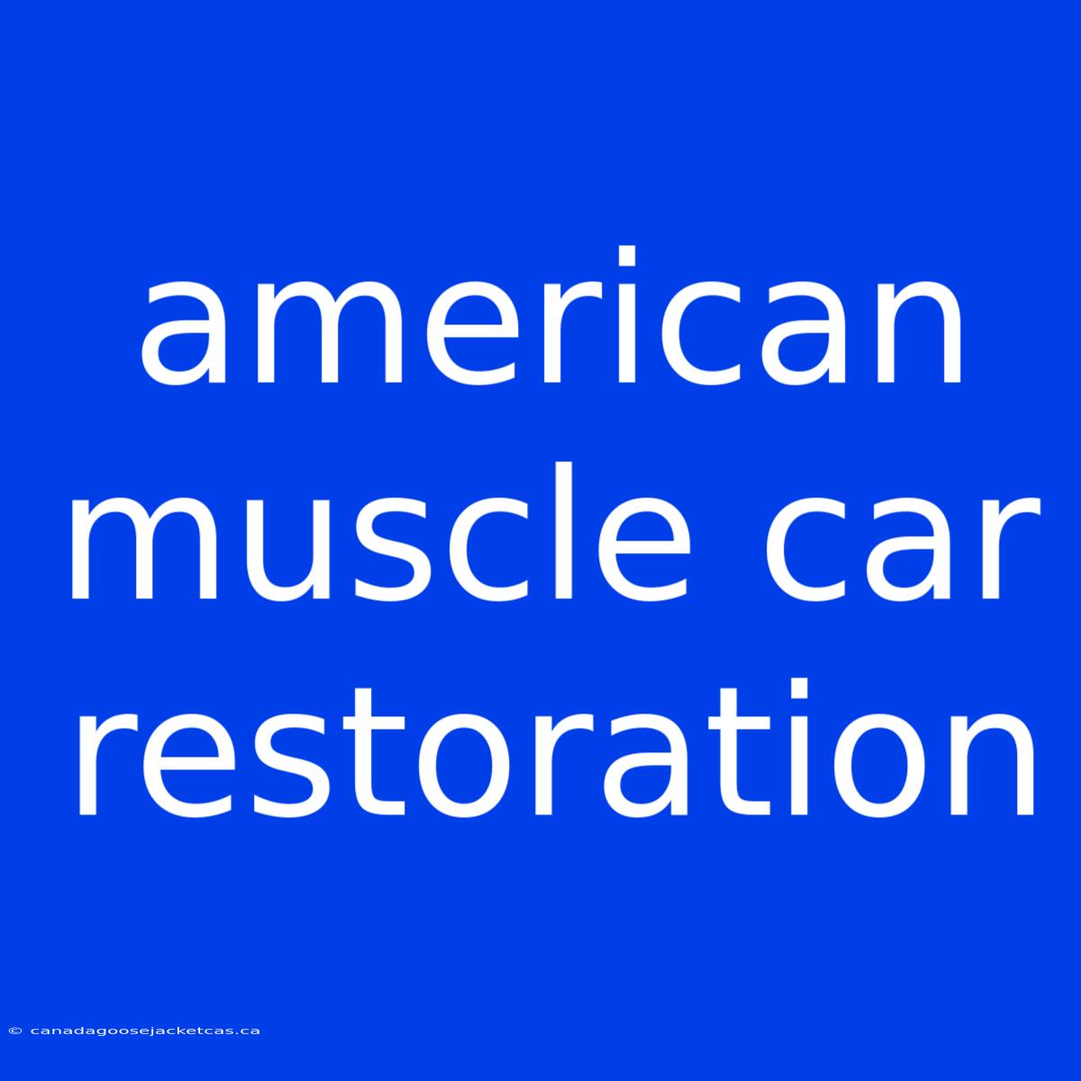 American Muscle Car Restoration