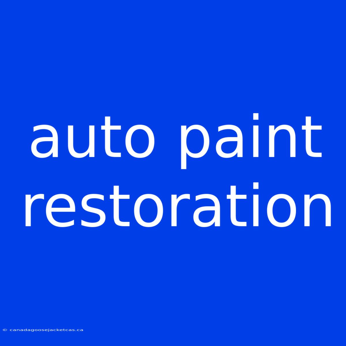 Auto Paint Restoration