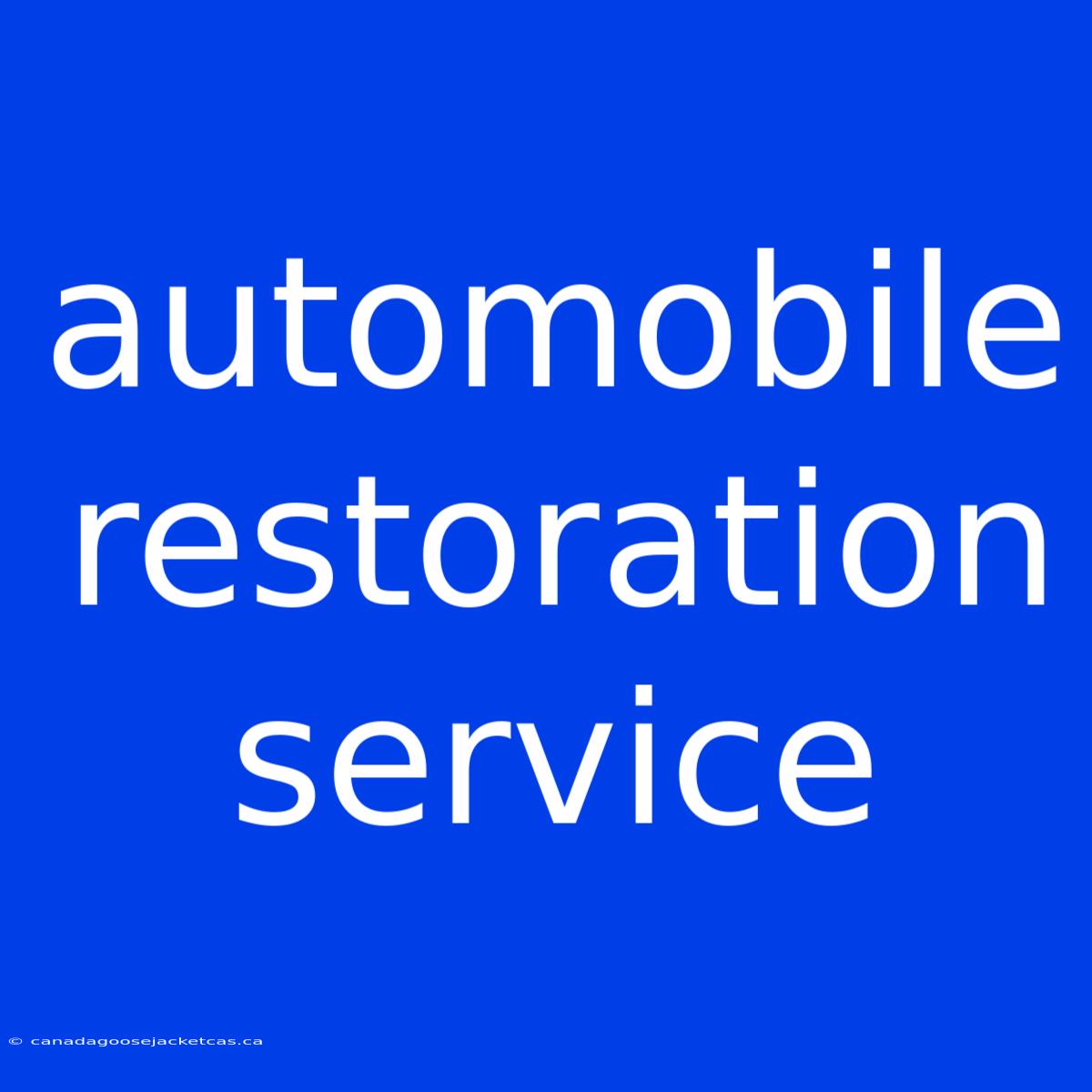 Automobile Restoration Service