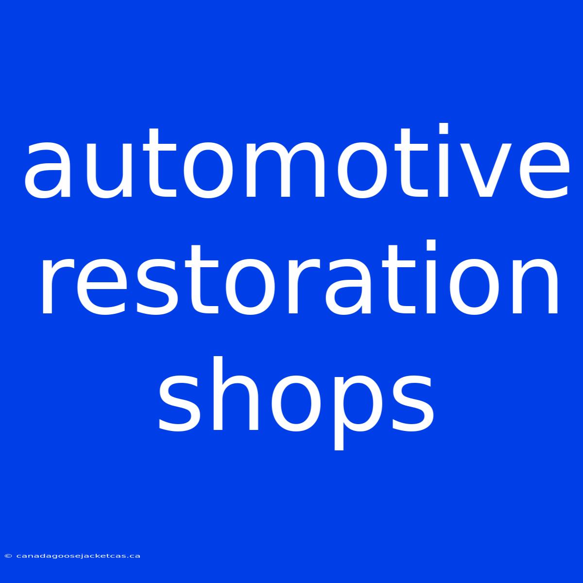 Automotive Restoration Shops