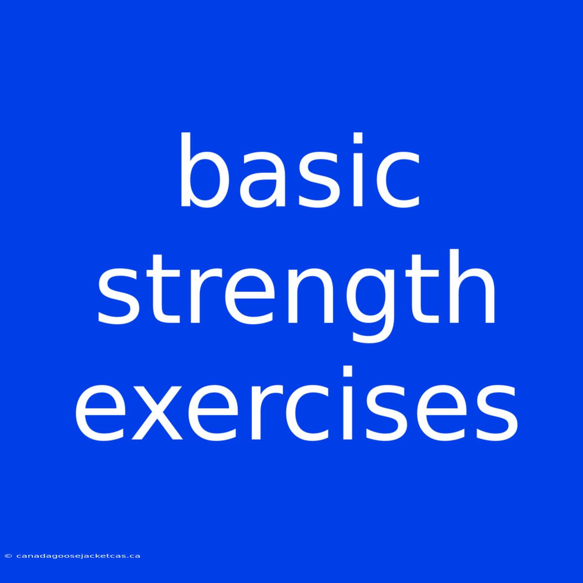 Basic Strength Exercises