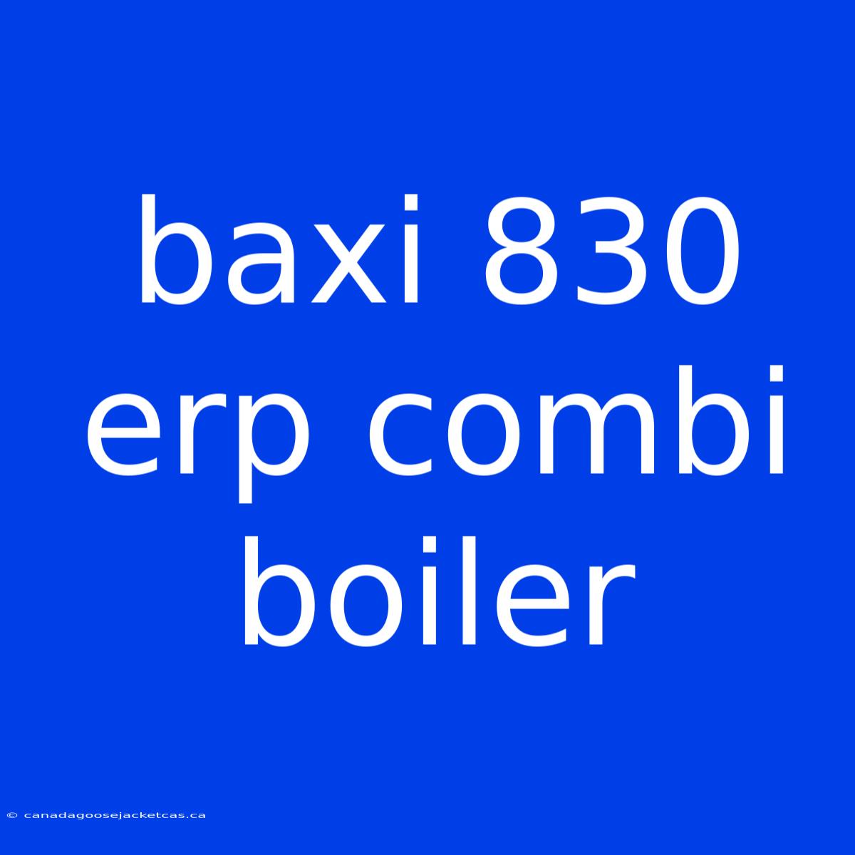 Baxi 830 Erp Combi Boiler