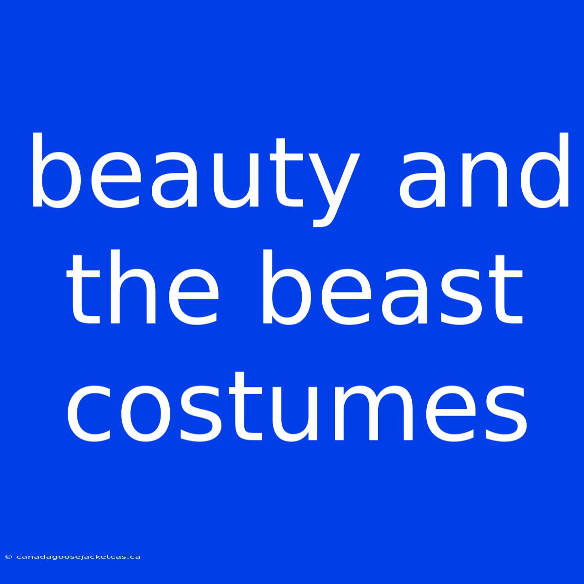 Beauty And The Beast Costumes