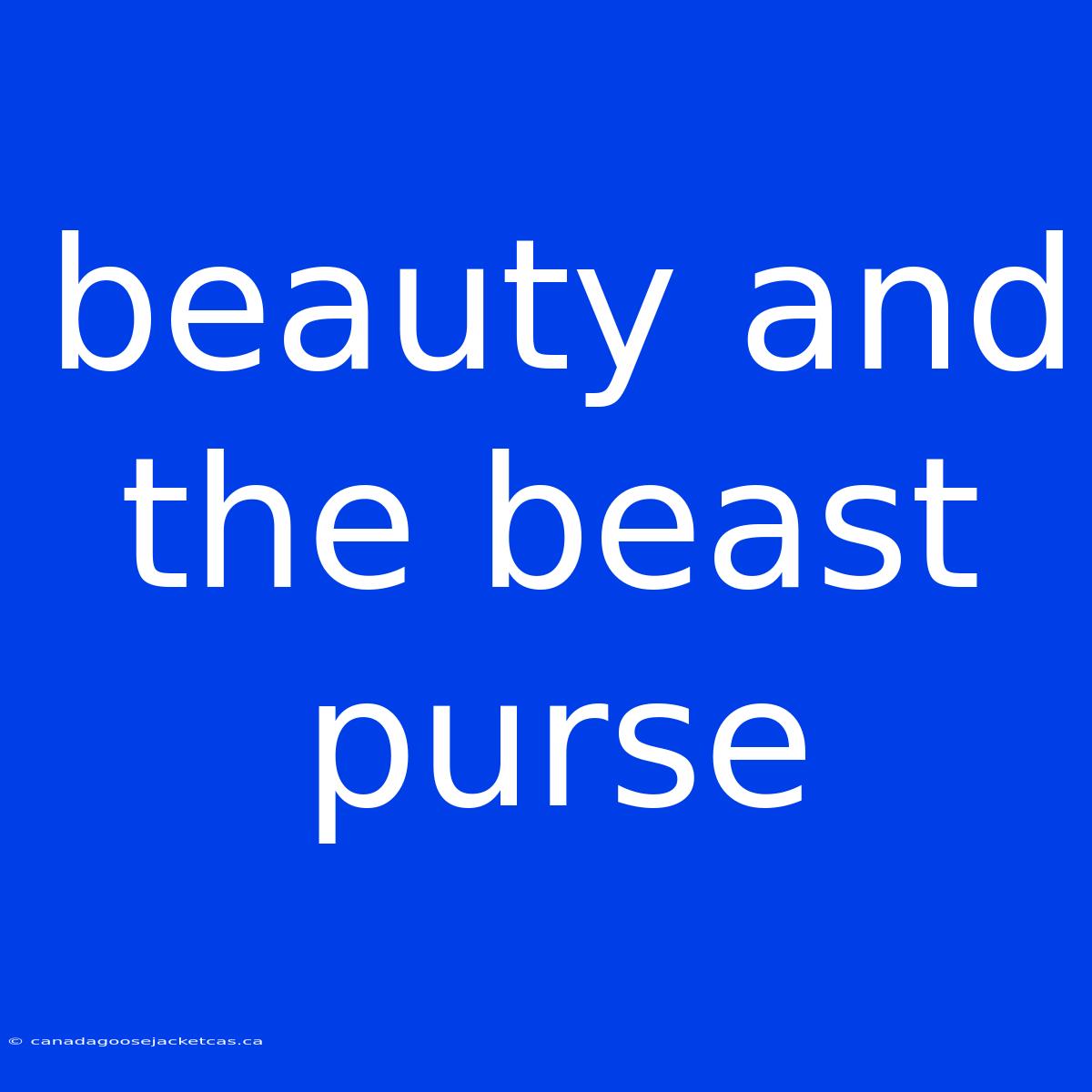 Beauty And The Beast Purse