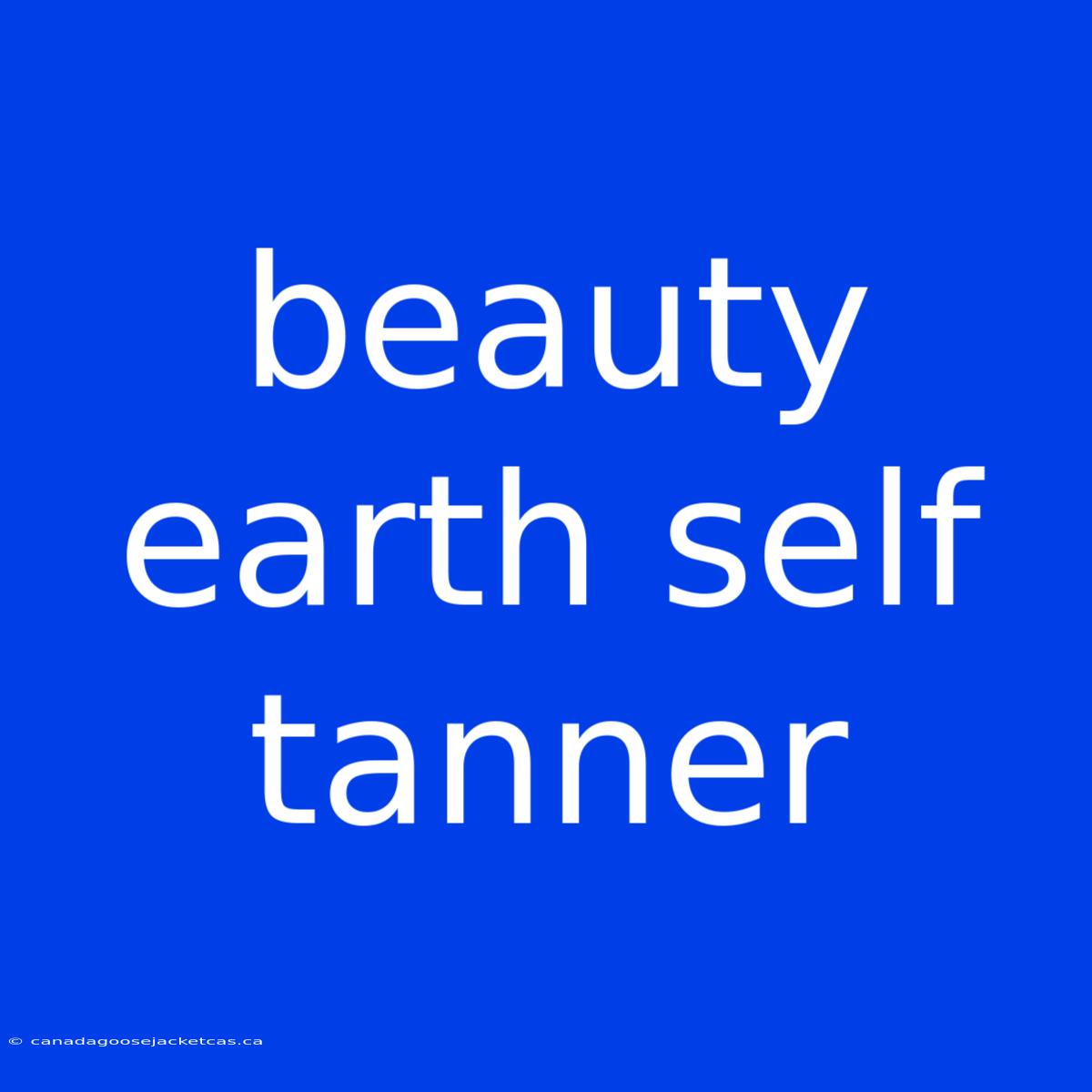 Beauty Earth Self Tanner