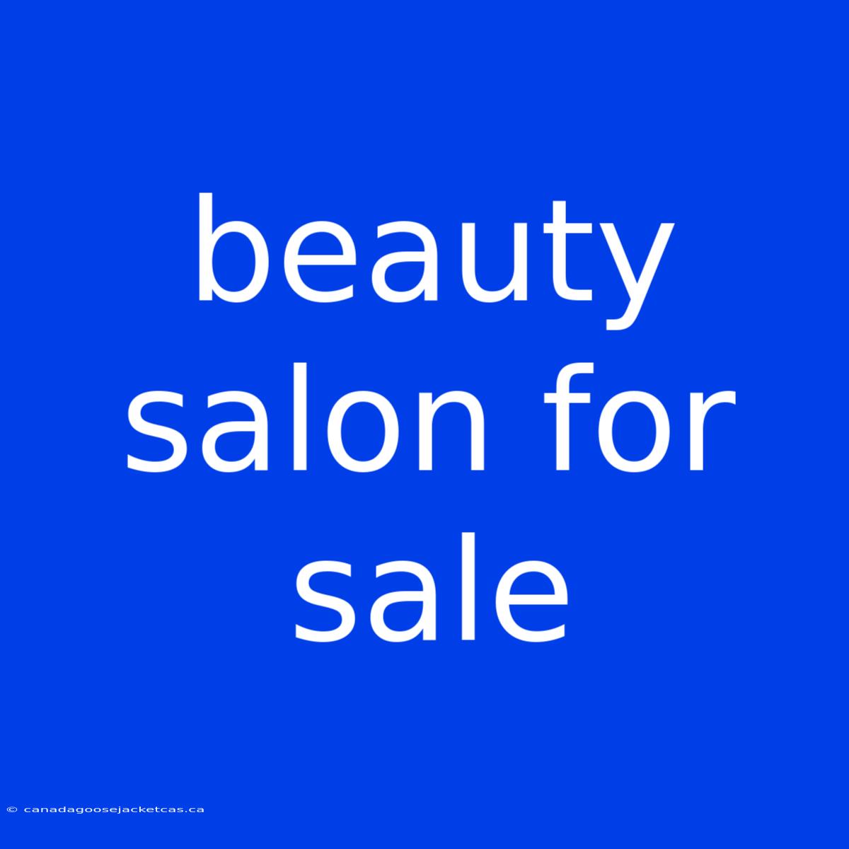 Beauty Salon For Sale