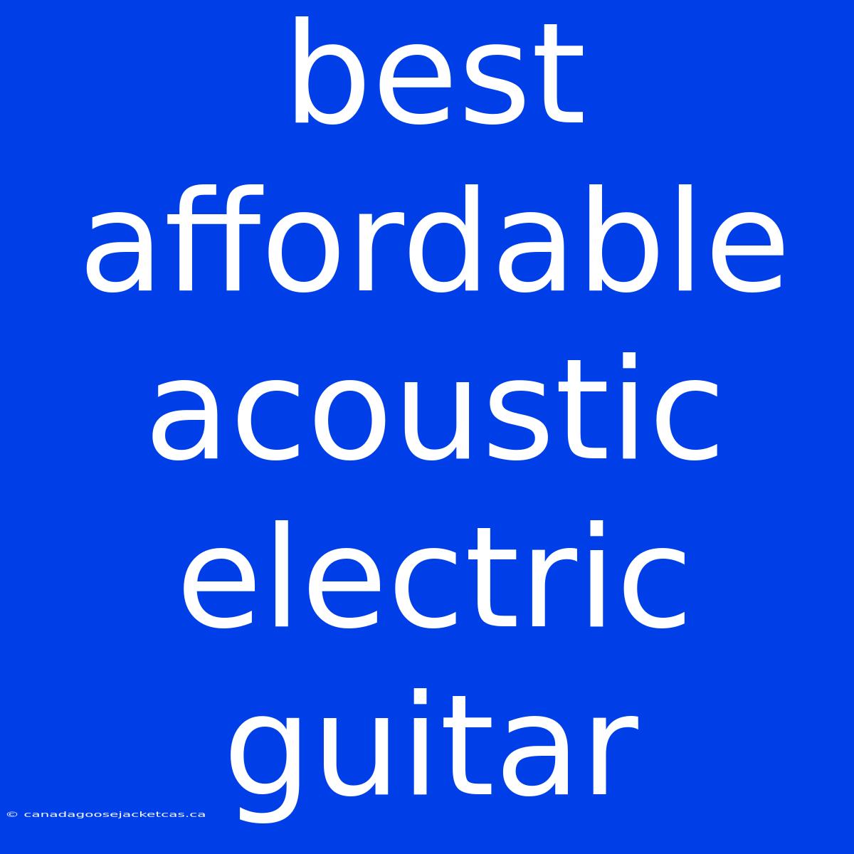 Best Affordable Acoustic Electric Guitar