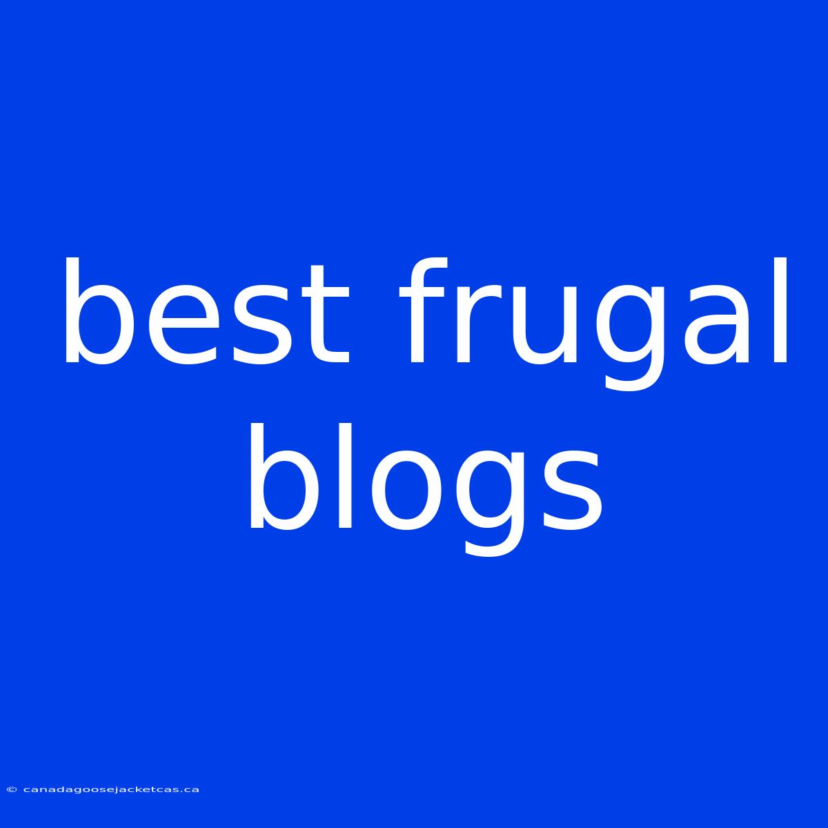 Best Frugal Blogs