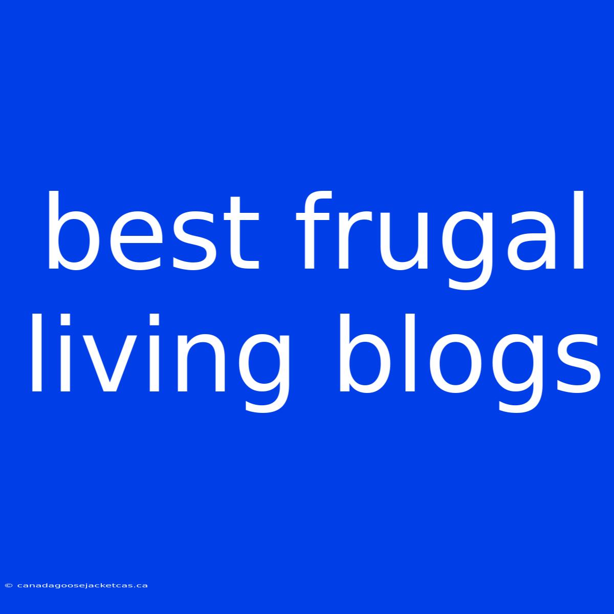 Best Frugal Living Blogs