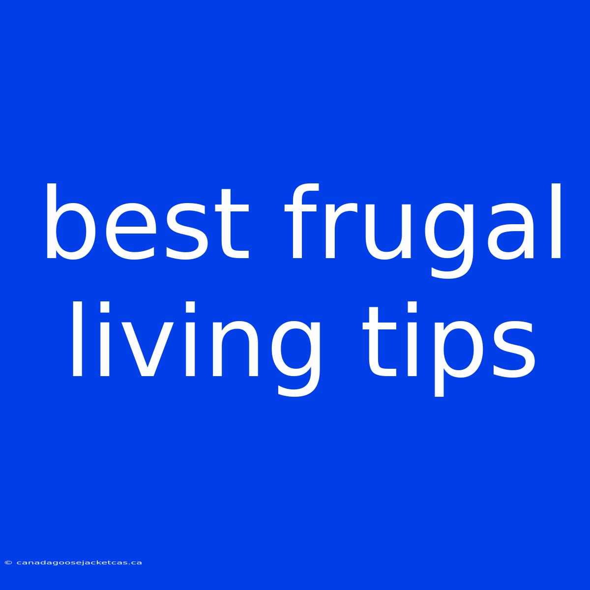 Best Frugal Living Tips