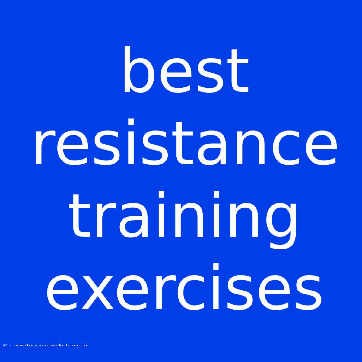 Best Resistance Training Exercises