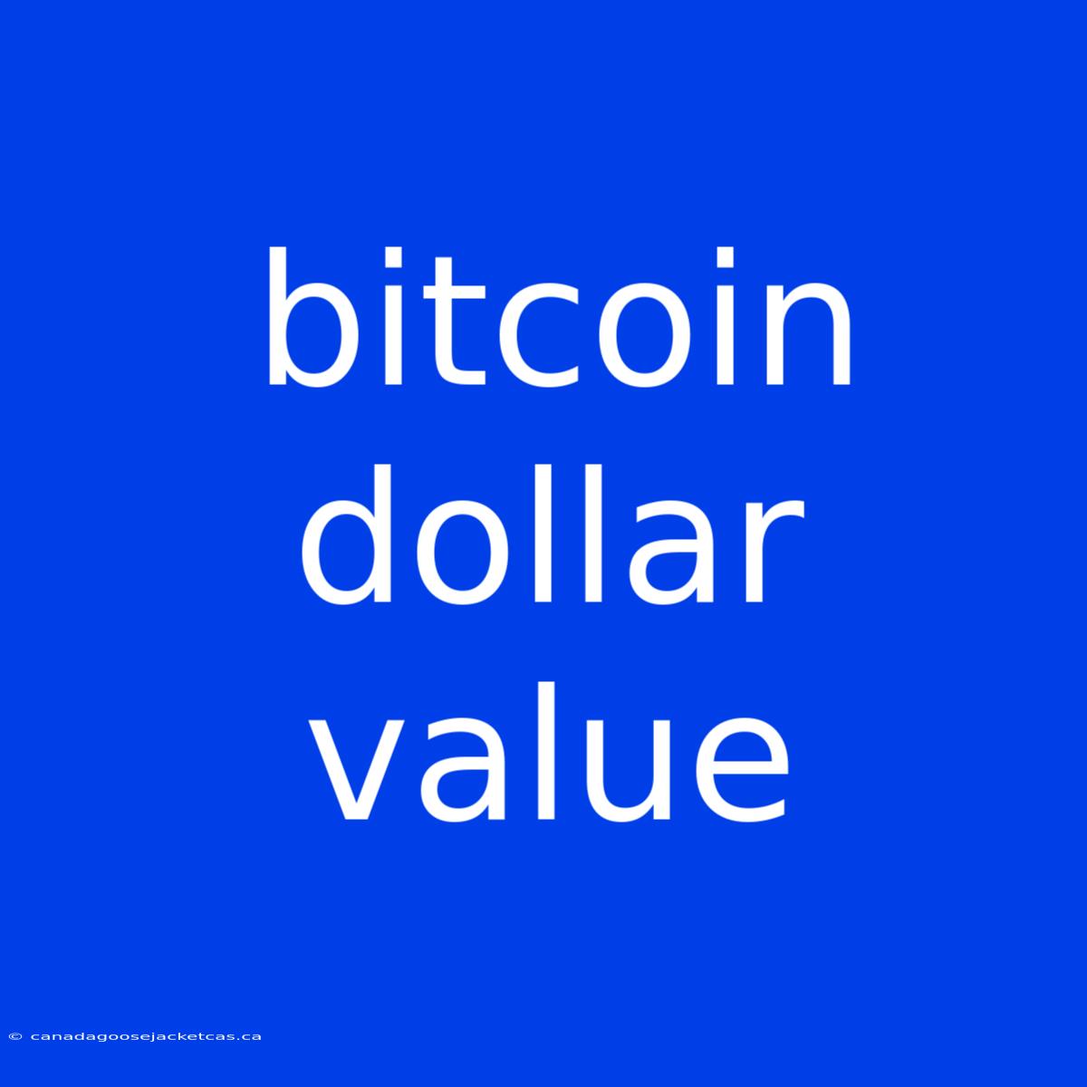 Bitcoin Dollar Value