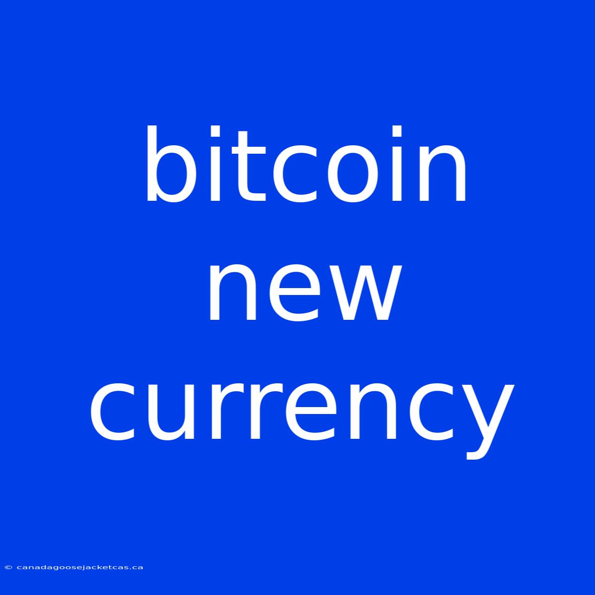 Bitcoin New Currency