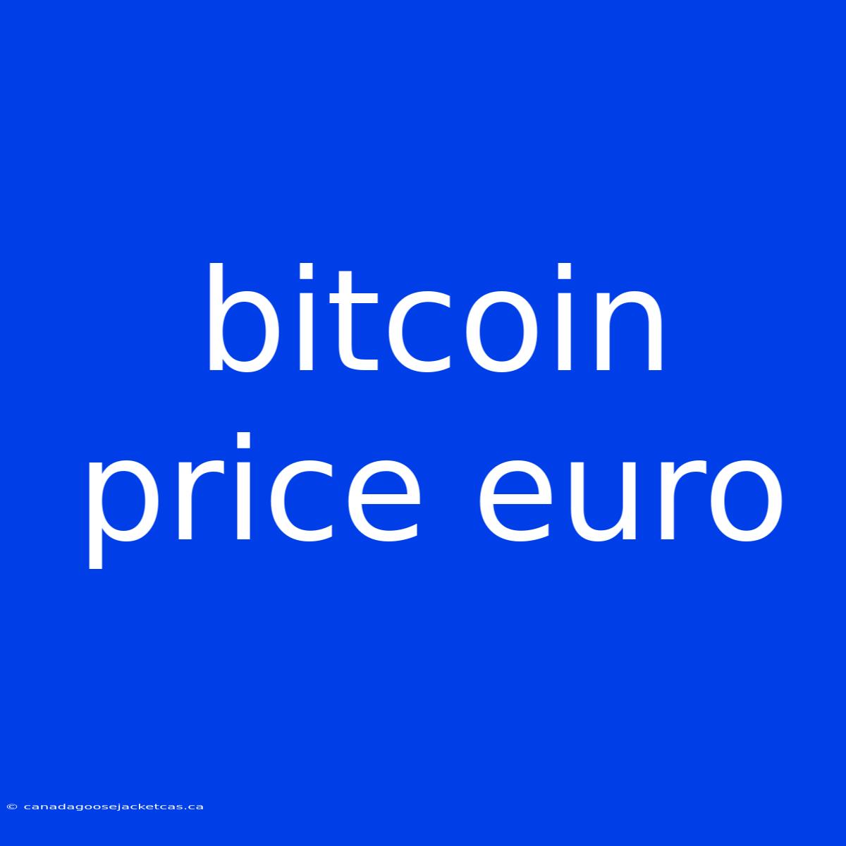 Bitcoin Price Euro