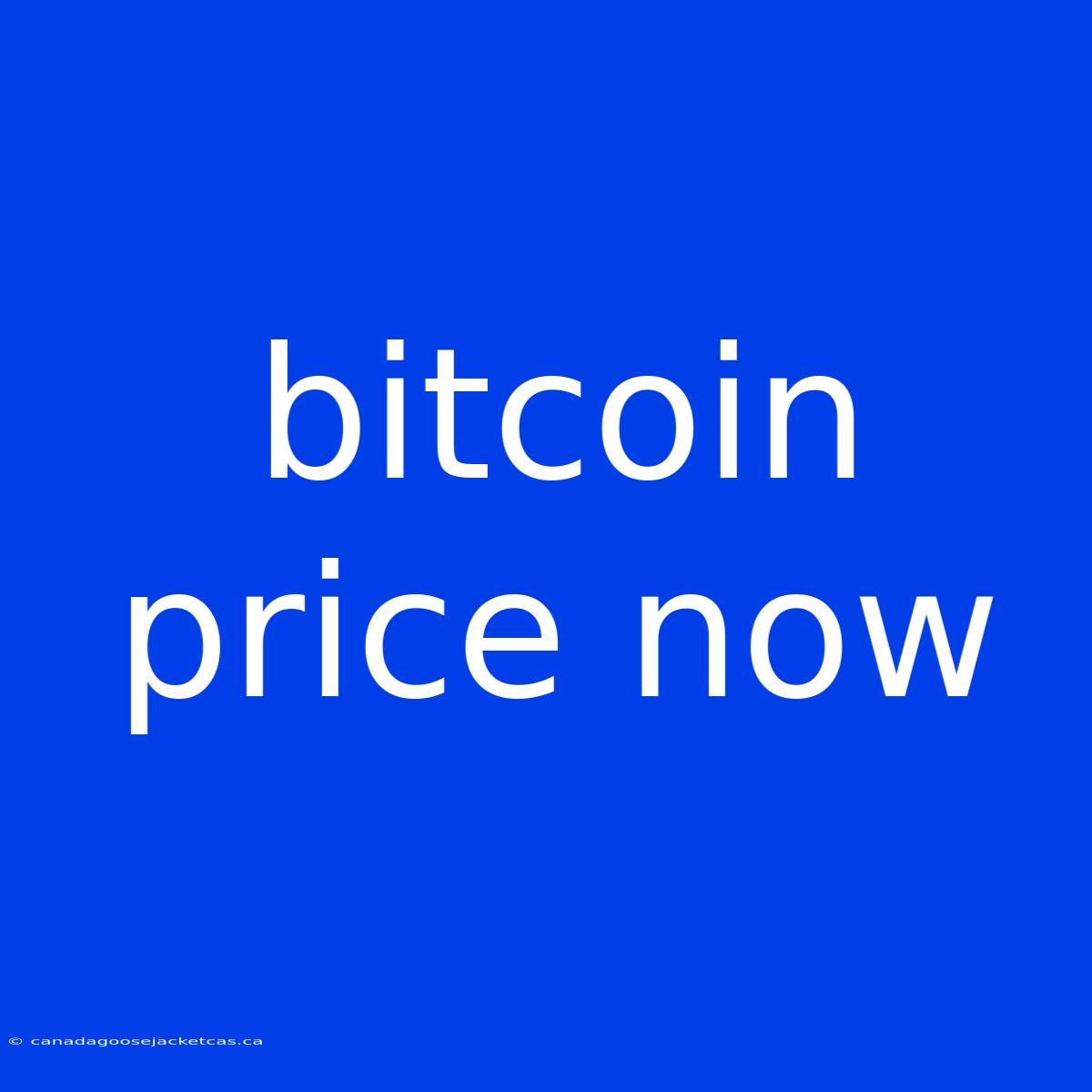 Bitcoin Price Now