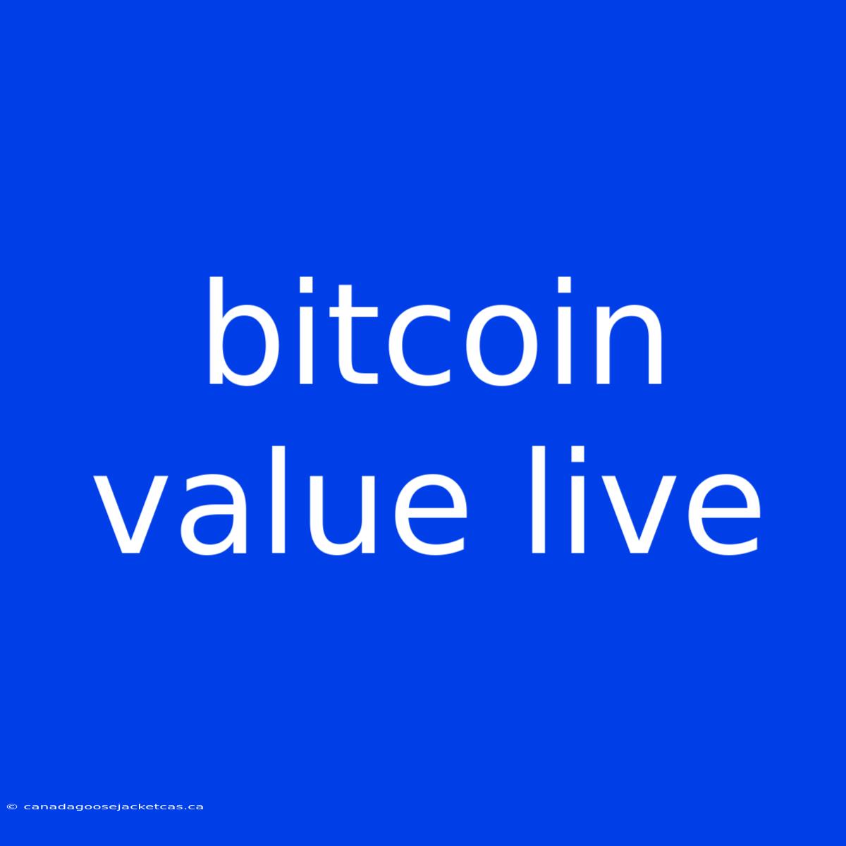 Bitcoin Value Live