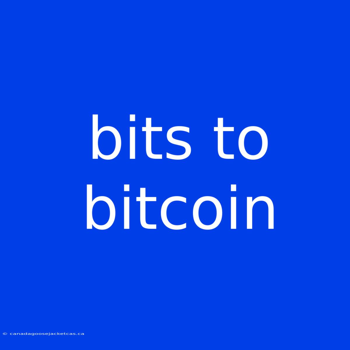 Bits To Bitcoin