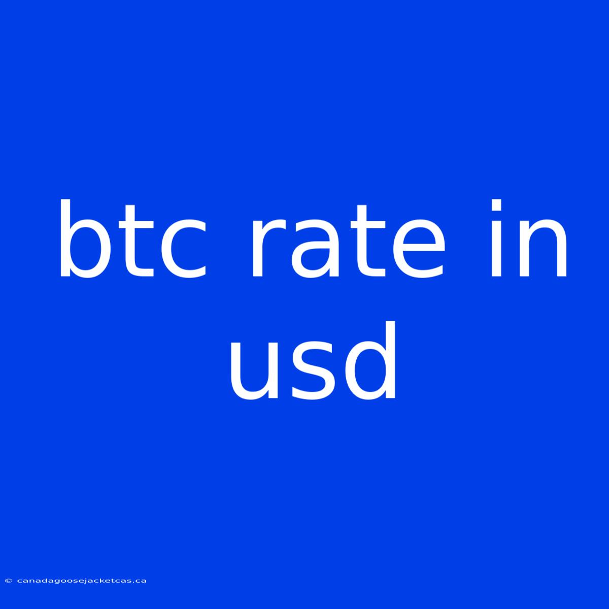 Btc Rate In Usd