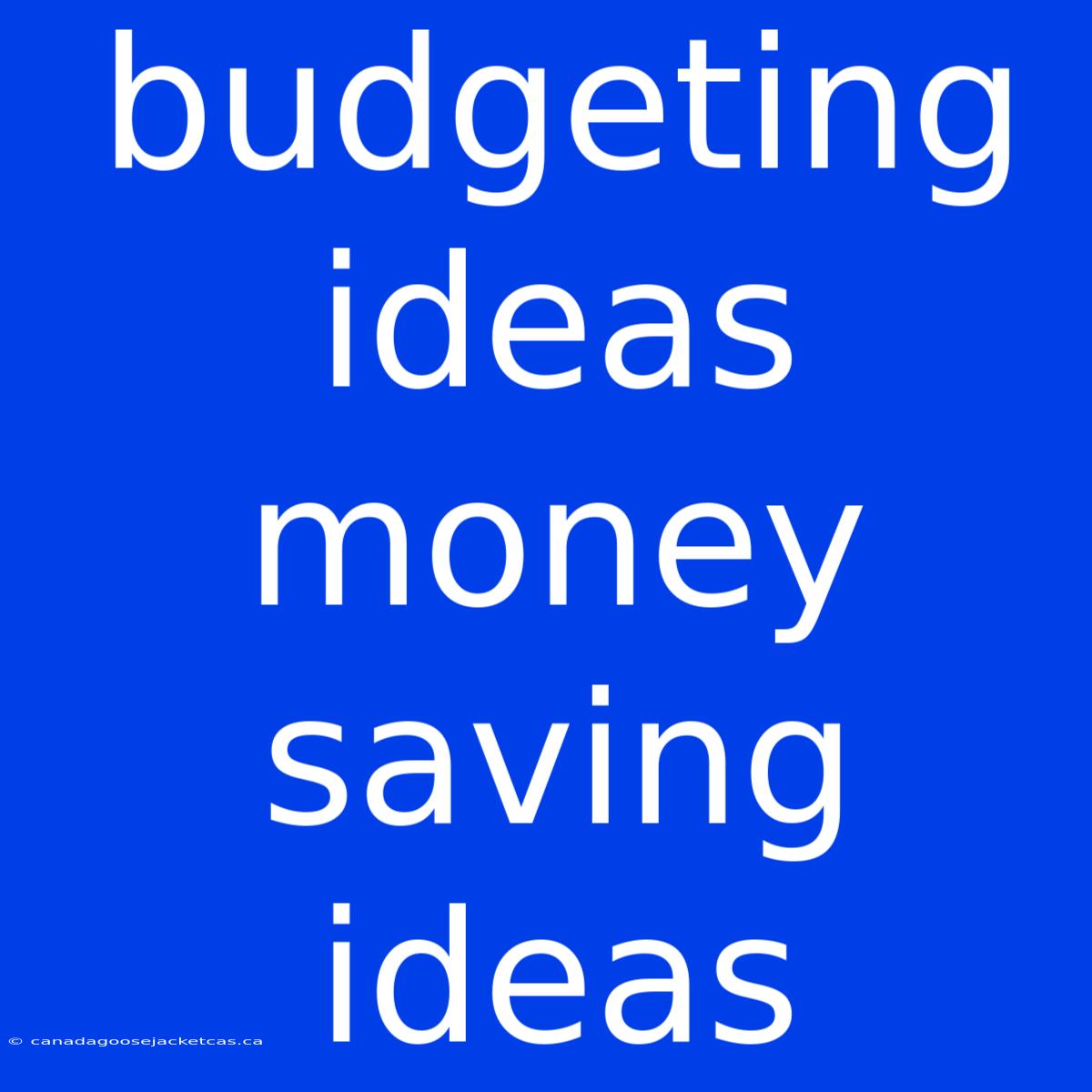 Budgeting Ideas Money Saving Ideas