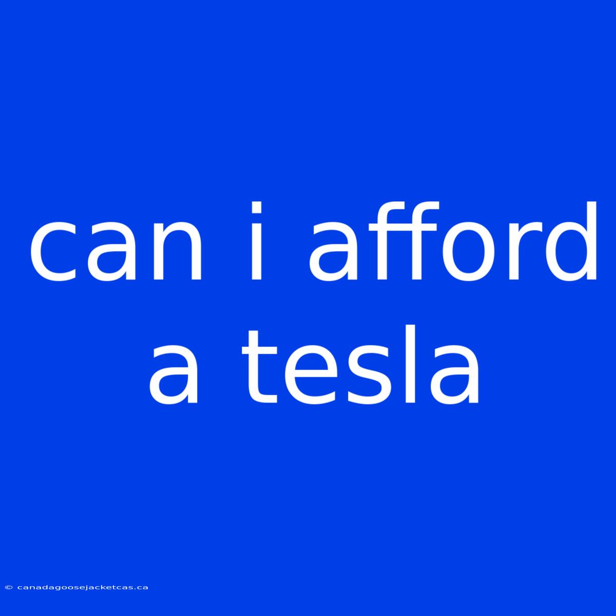 Can I Afford A Tesla