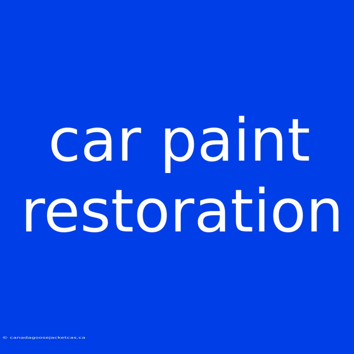 Car Paint Restoration